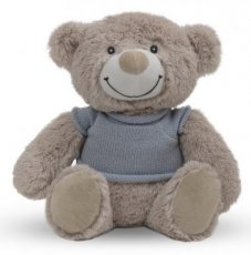 Grote Knuffelbeer Blauw/Roze/Grijs