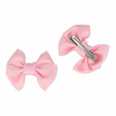 Haarclips kind strik 7 x 6 cm roze