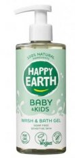 Happy Earth Wash & Bath Gel 100 % Natuurlijke Zeepvrije Was & Badgel voor de gevoelige huid